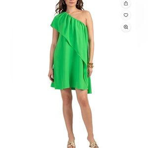 Trina Turk Women’s Green One Shoulder Mini Dress Size Small NWT